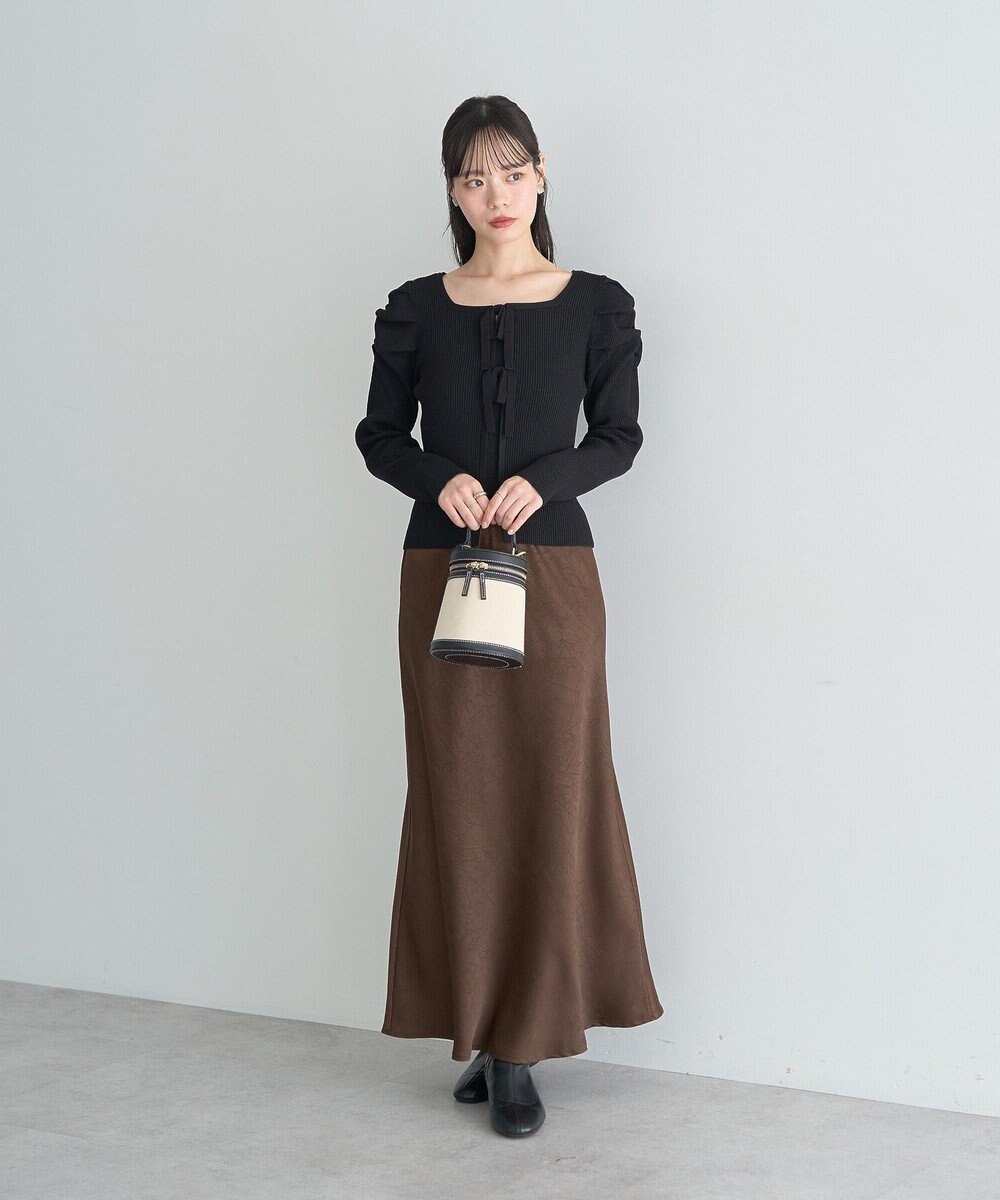 earth music&ecology レイヤード風ギャザーショルダーリブニット 