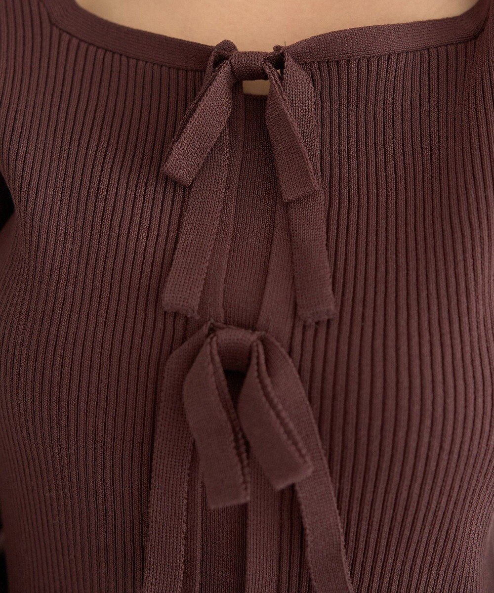 earth music&ecology レイヤード風ギャザーショルダーリブニット 