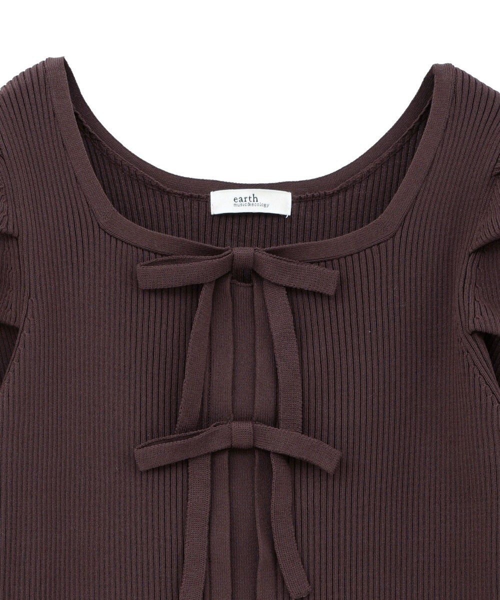 earth music&ecology レイヤード風ギャザーショルダーリブニット 