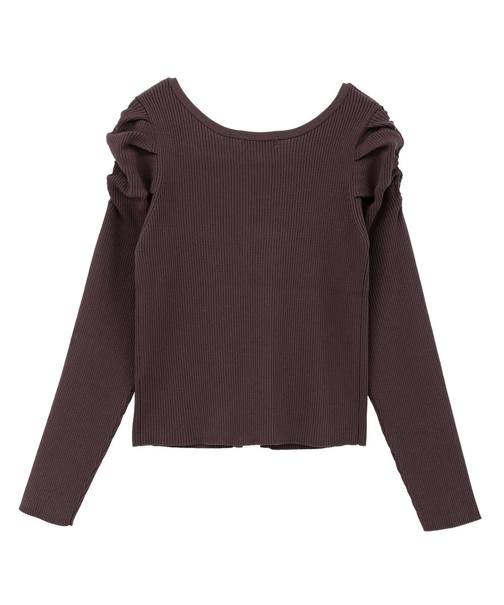 earth music&ecology レイヤード風ギャザーショルダーリブニット 