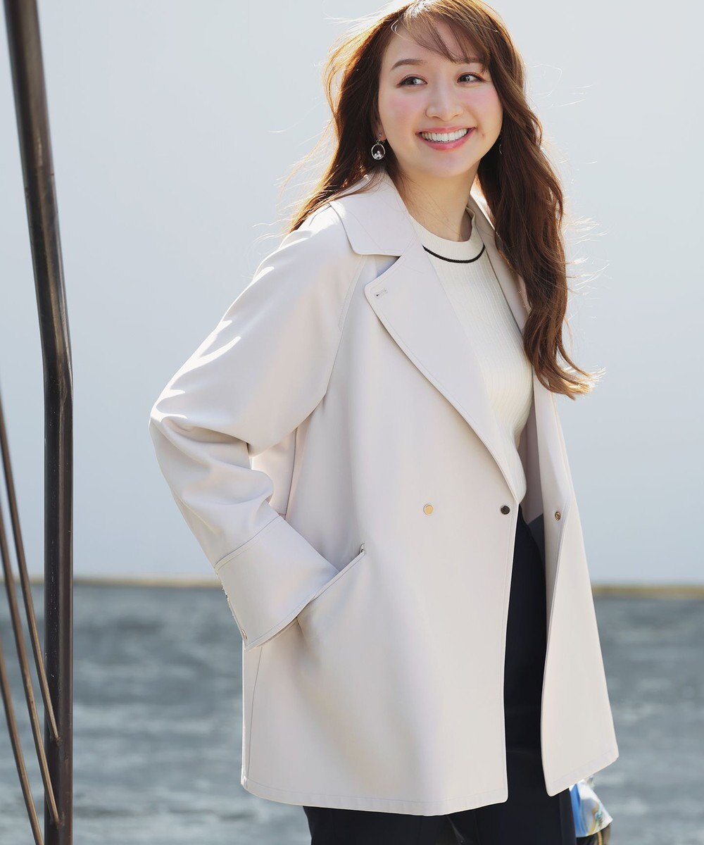 ANY SIS 【2WAY】エレカジストレッチミドルトレンチ コート 