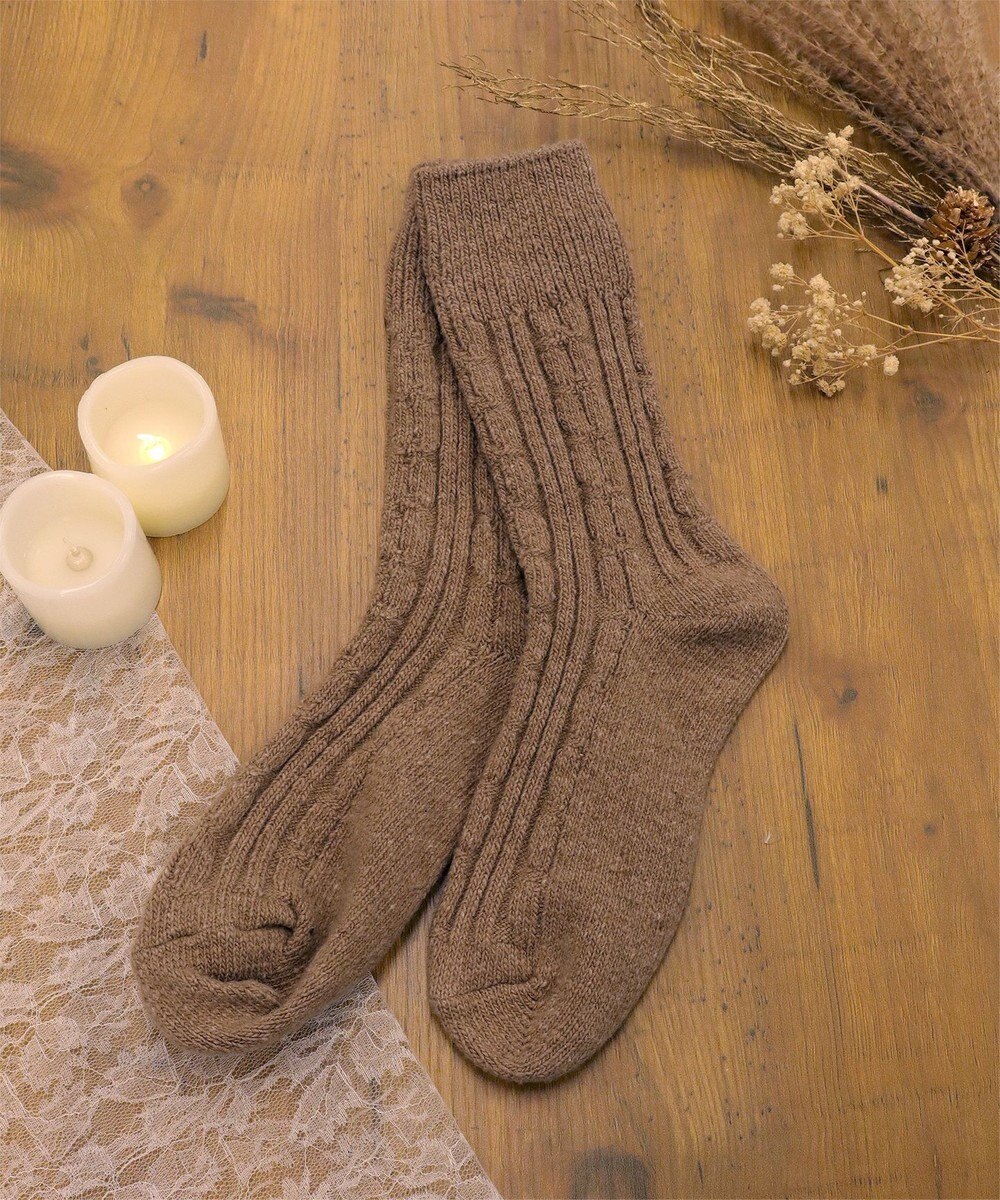 Tiaclasse ケーブル柄編みソックス 