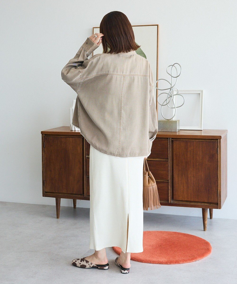 Green Parks 裾フリンジウ゛ィンテージ風シャツ 