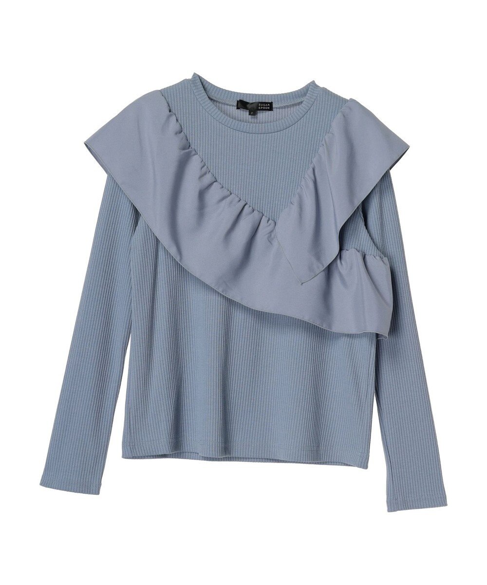 Green Parks ・ＳＵＧＡＲ　ＳＰＯＯＮ　アシンメトリーフリルロンＴＥＥ 