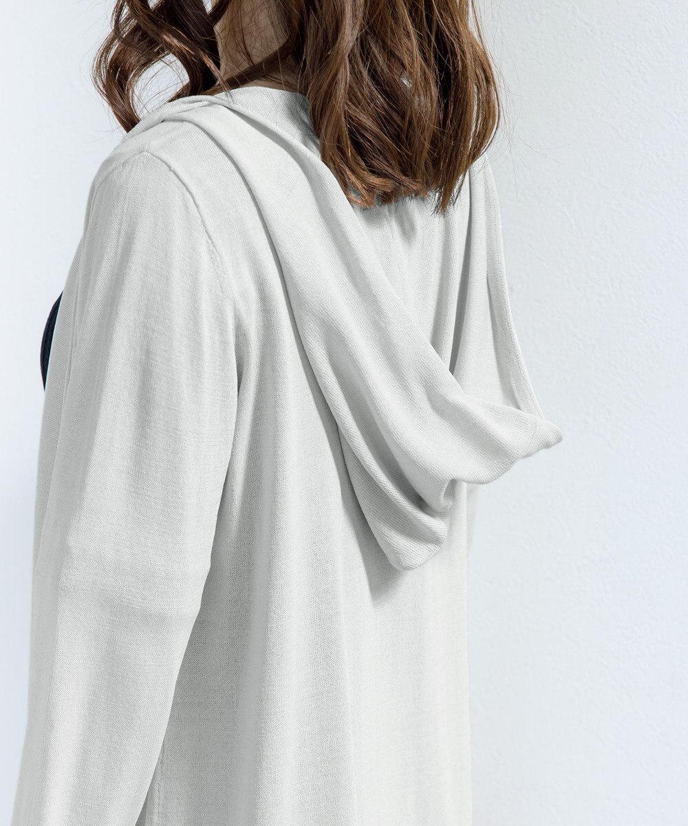 Tiaclasse L 【洗える新色追加・洗える】サマーニットフードロングカーディガン 