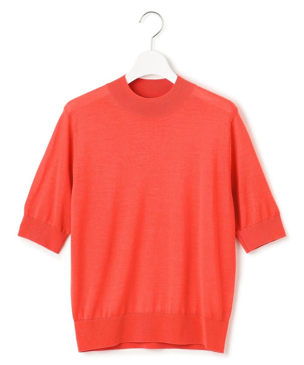 23区 S 【洗える】サステナブルウール モックネック 5分袖 ニット 