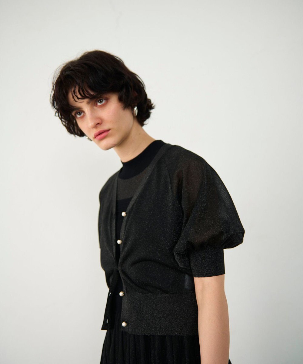 GRACE CONTINENTAL ラメシアードルマンニットカーディガン 