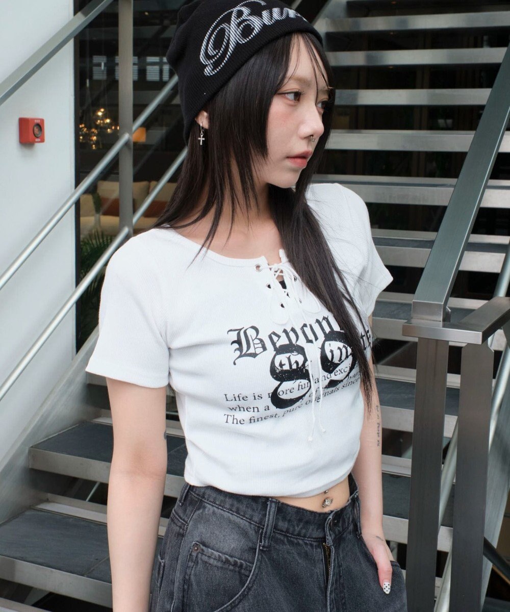 WEGO グラフィックレースアップちびT 