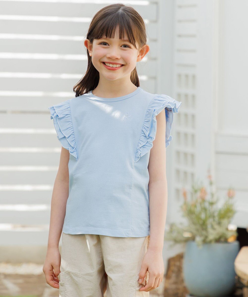 組曲 KIDS 【150-160㎝】 フルールフリルTシャツ 
