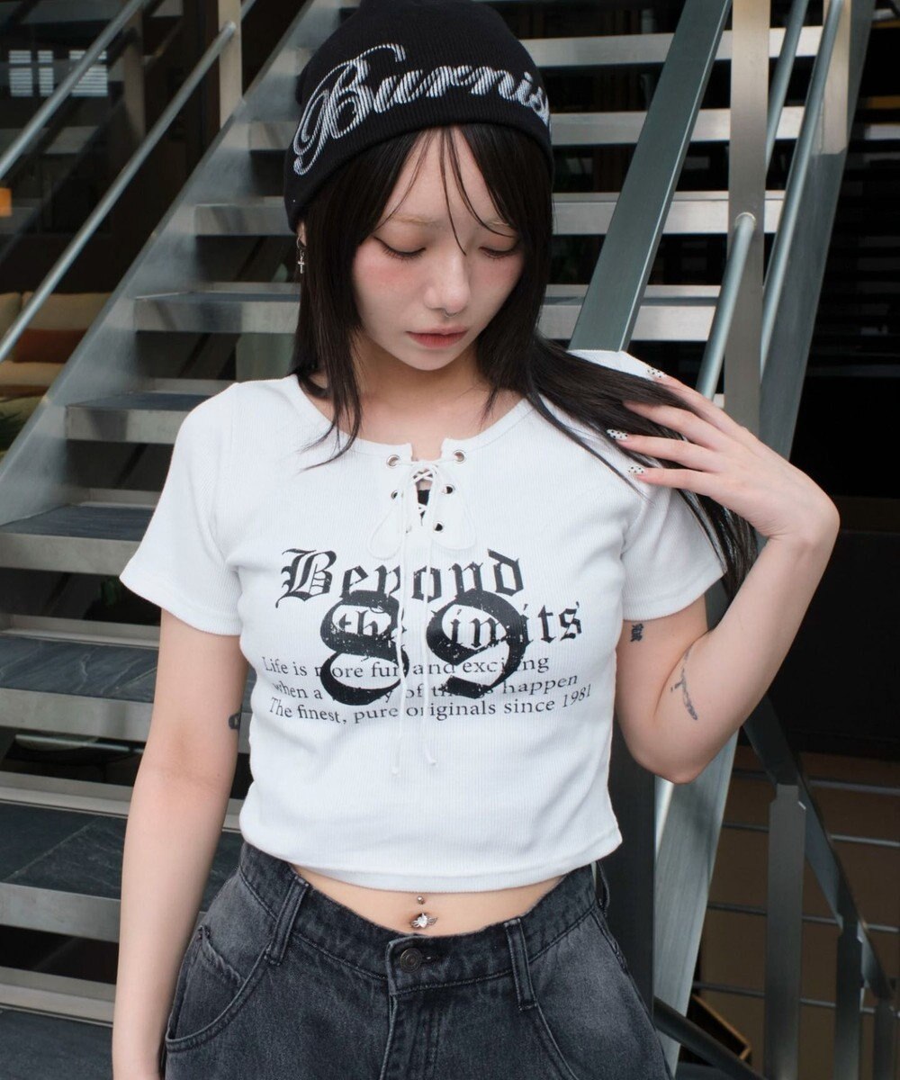 WEGO グラフィックレースアップちびT 