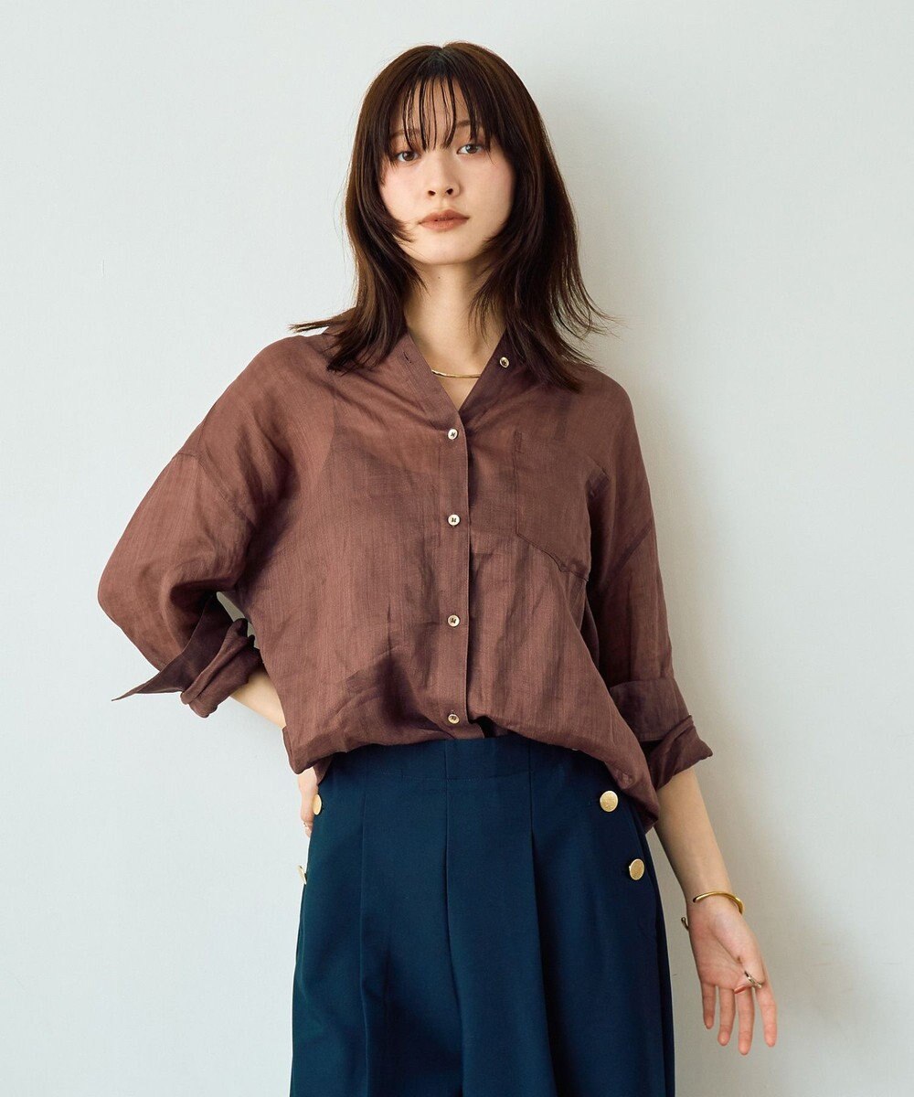 YECCA VECCA 3wayシアーリネンシャツ 