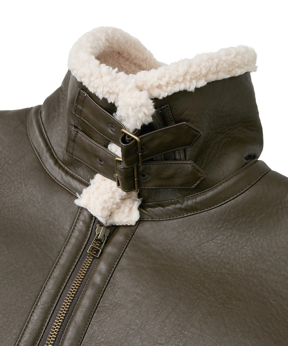 AMERICAN HOLIC ボアフェイクレザーブルゾン 