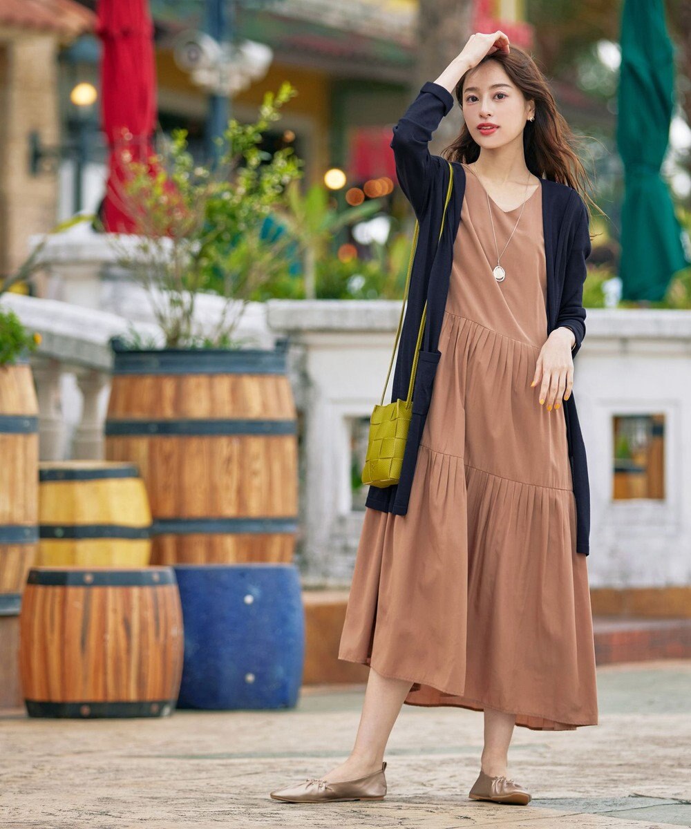 Tiaclasse L 【洗える新色追加・洗える】サマーニットフードロングカーディガン 