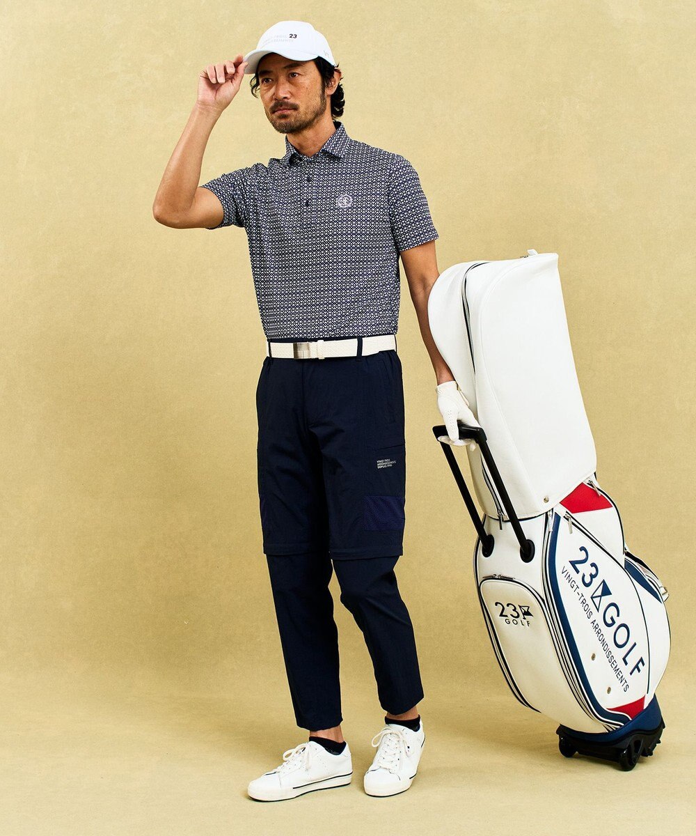 23区GOLF 【MEN】モノグラム柄  半袖ポロシャツ 