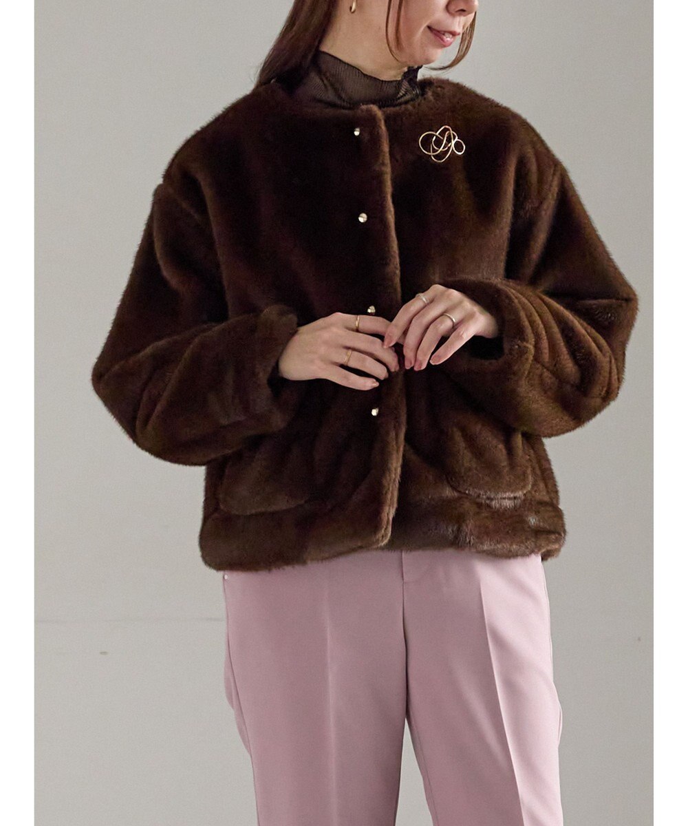 Te chichi グラデーションファーノーカラージャケット《2025winter catalog item》 