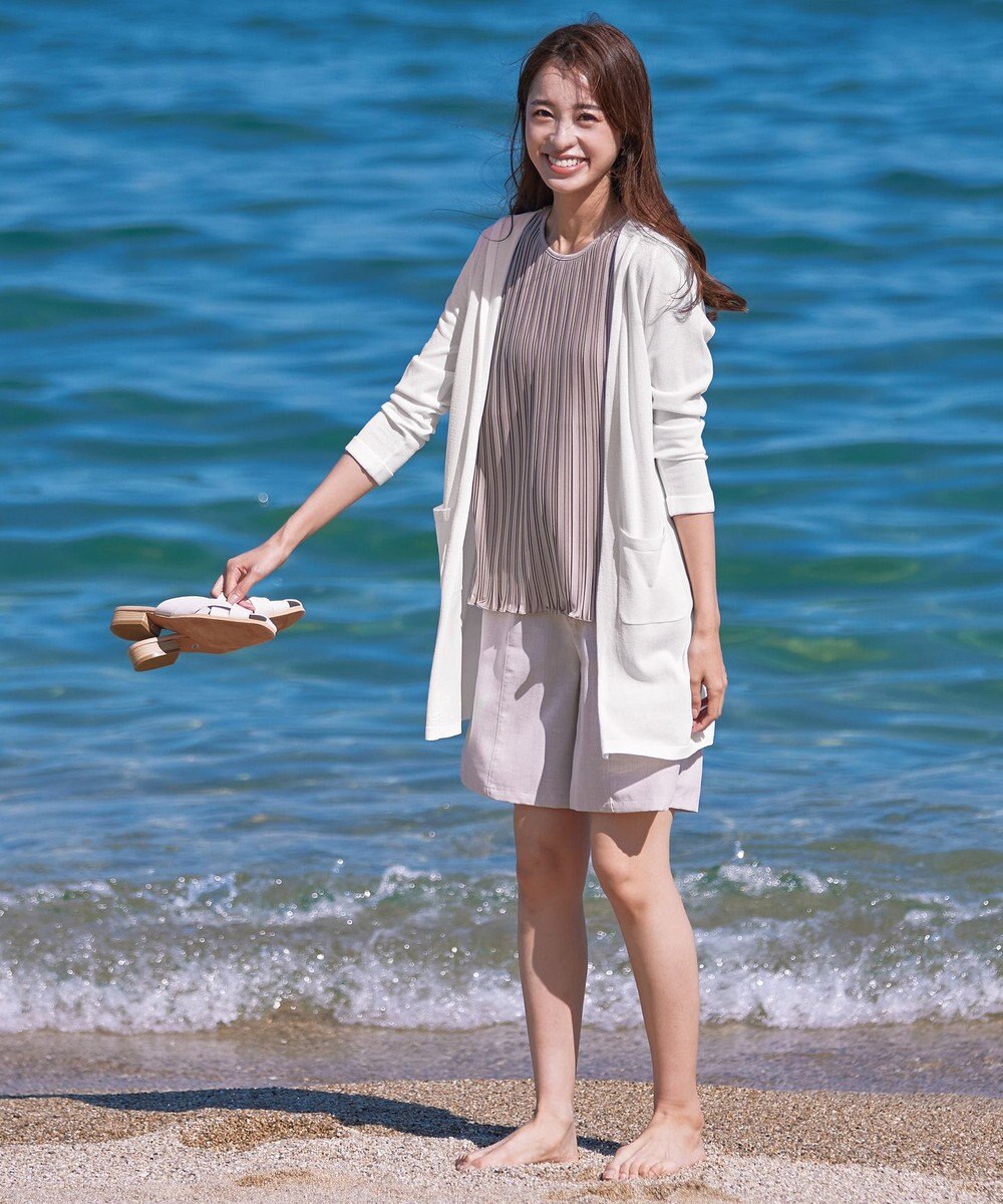 Tiaclasse L 【洗える新色追加・洗える】サマーニットフードロングカーディガン 