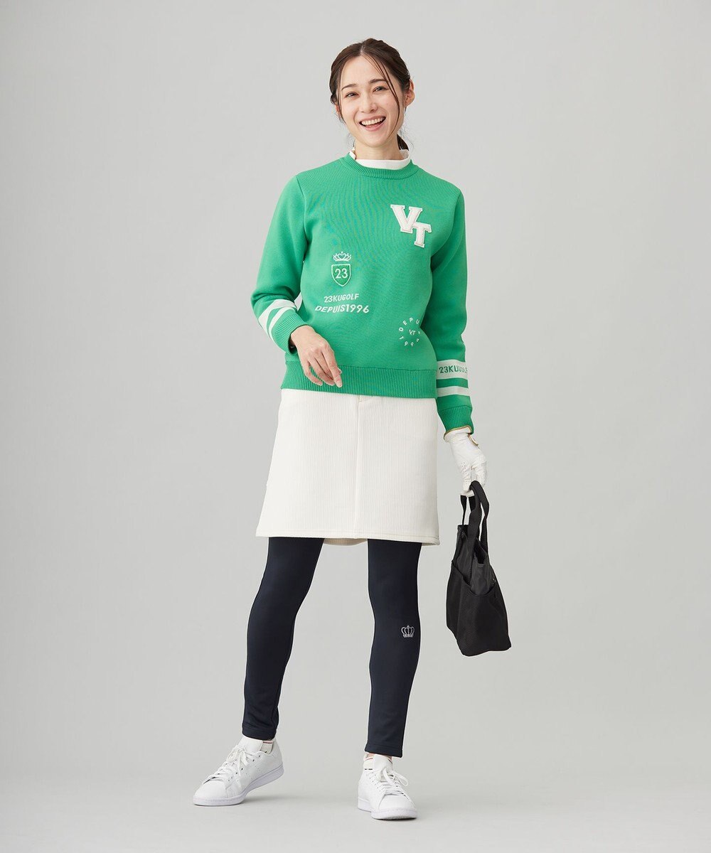 23区GOLF 【WOMEN】【ウォッシャブル】グラフィックダブルジャガードニット 