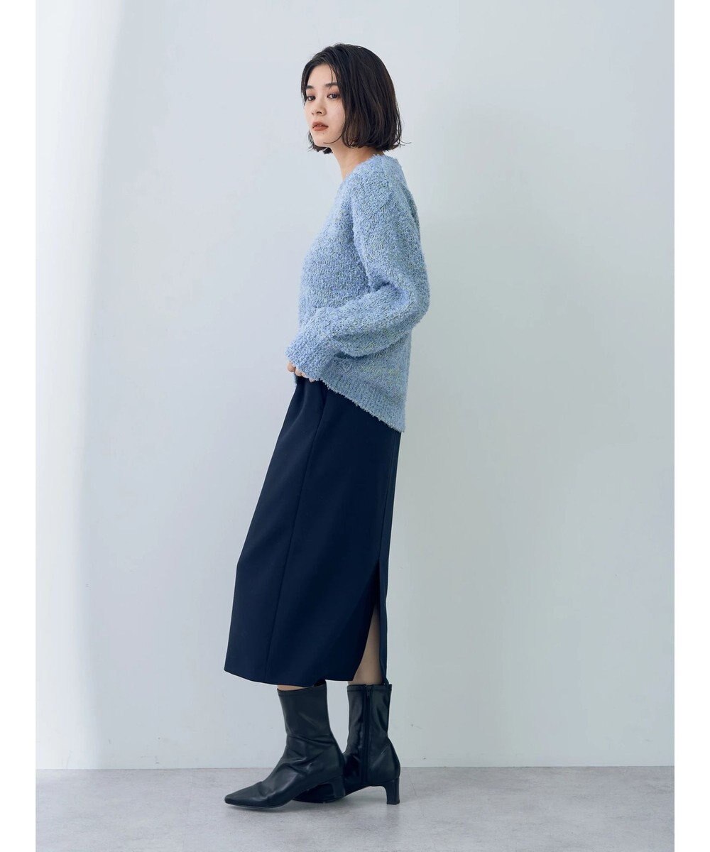 YECCA VECCA レースアップリボンヤーンニット 