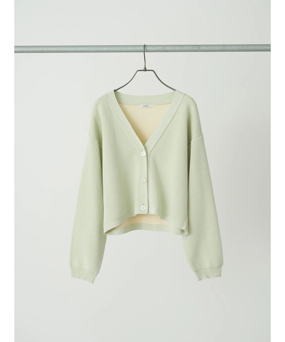 earth music&ecology バイカラースポンディッシュカーディガン 
