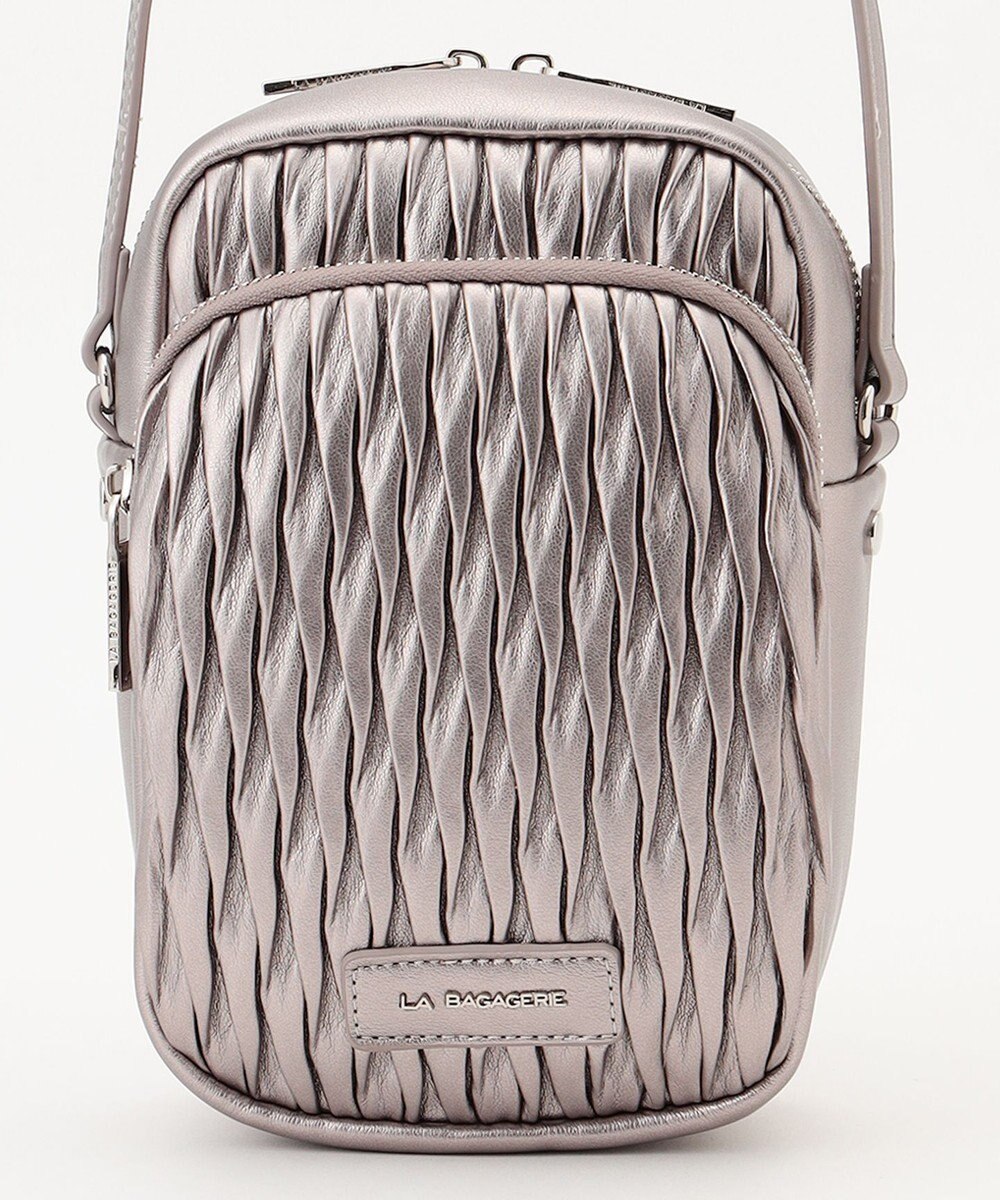 LA BAGAGERIE ランダムプリーツショルダーバッグ タテ 