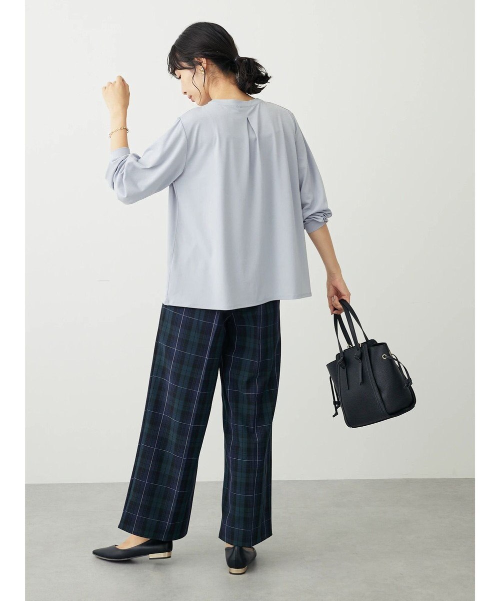 Green Parks きれいシルエットチェックワイドパンツ 