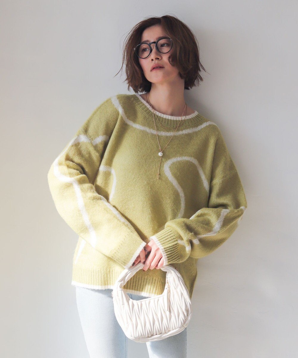 WEGO 【25年秋冬新作】ニュアンスライン配色プルオーバー 