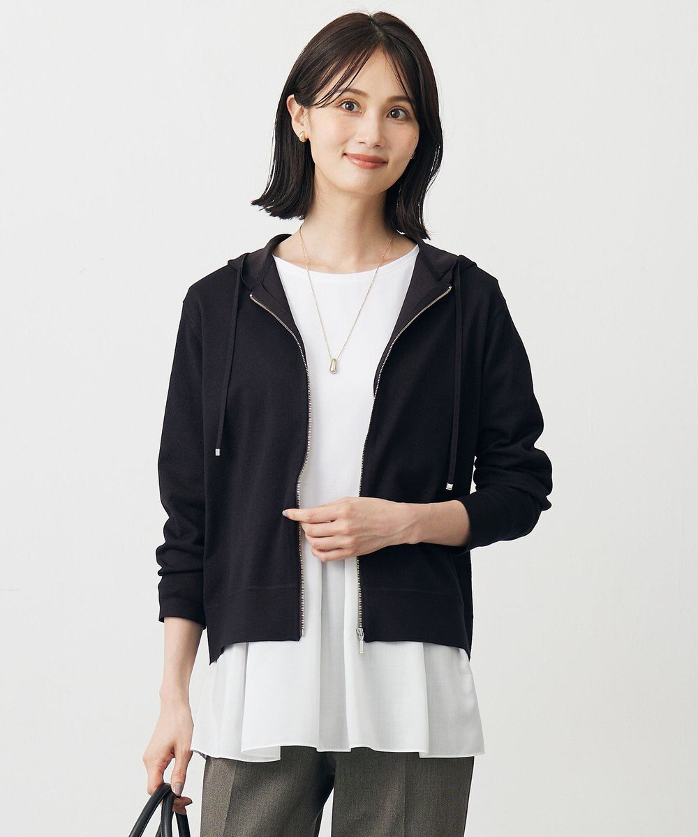 J.PRESS LADIES Vis/Peスパーク ニット パーカー 