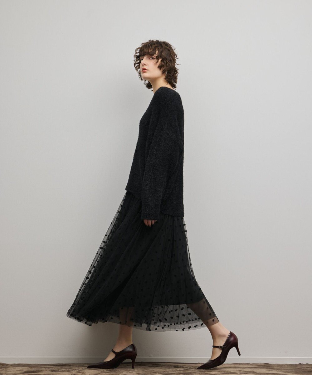 GRACE CONTINENTAL ラメフェザーニットトップ 