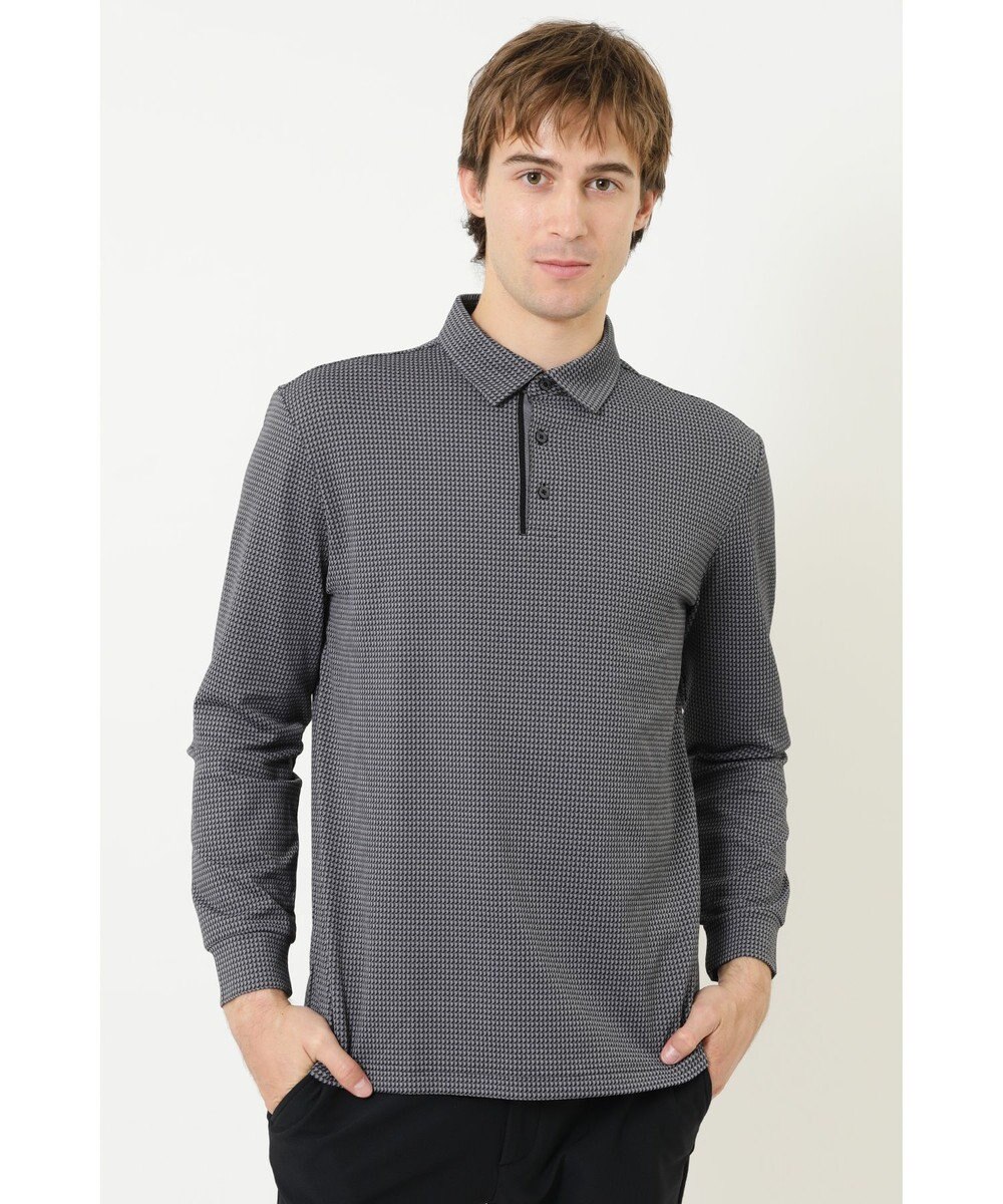 DAKS 【DAKS GOLF】 ジャガード長袖ニットポロ 