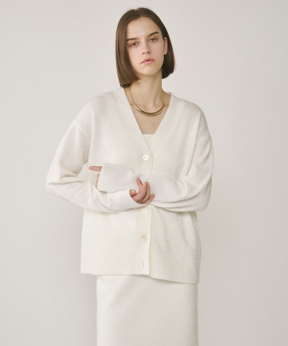 GRACE CONTINENTAL フィルムヤーンニットカーディガン 