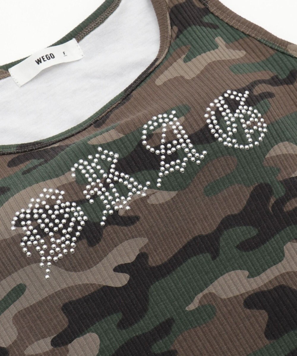 WEGO 【カップ付きインナー】ロゴスタッズカップインタンク 