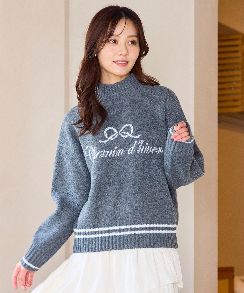 Feroux レタードハイネック プルオーバー 