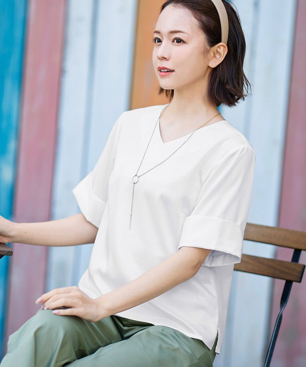 Tiaclasse L 【洗える】ゆったりシルエットの幅広カフスブラウス 