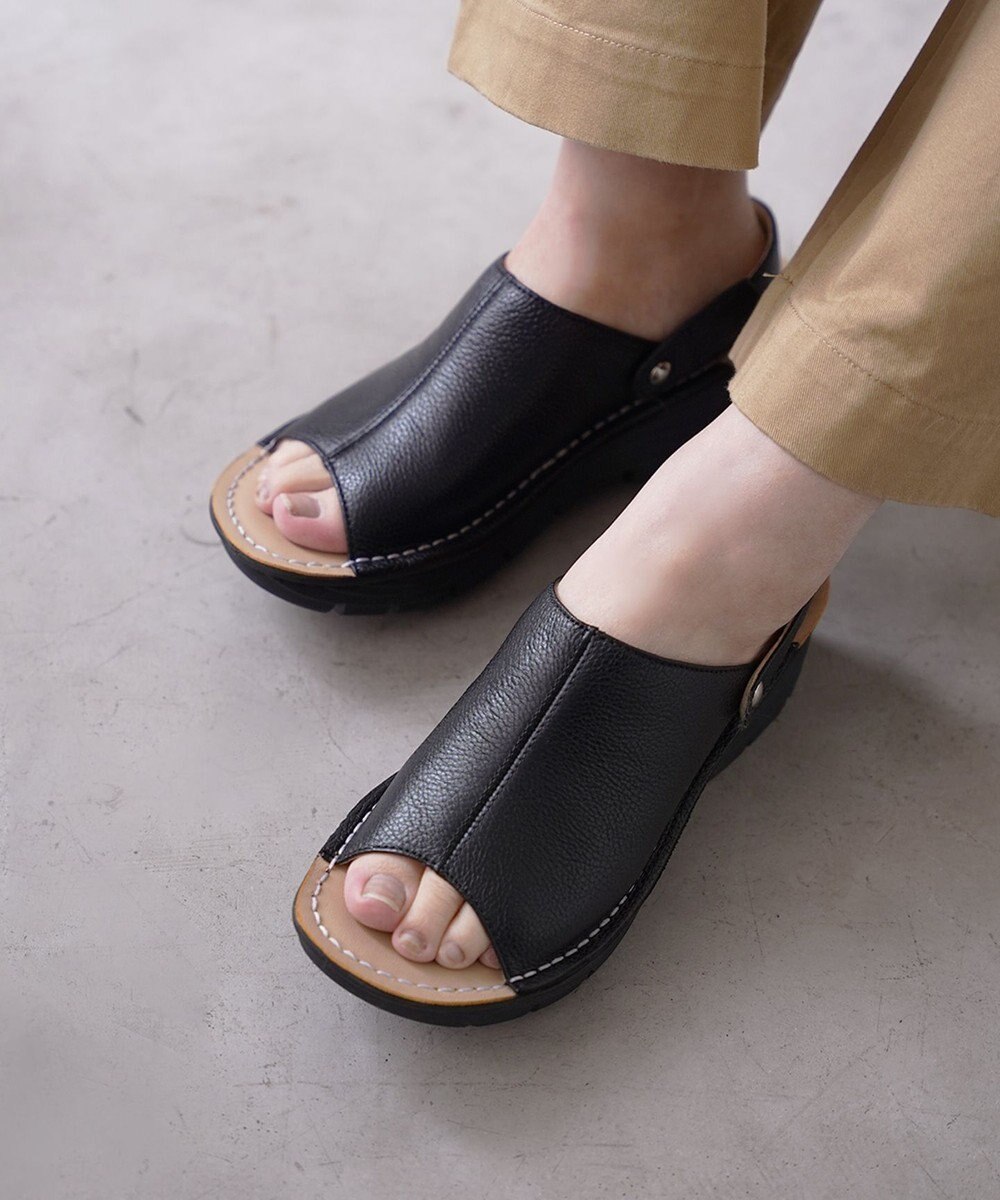 Pointer 本革 超軽量厚底サボサンダル 