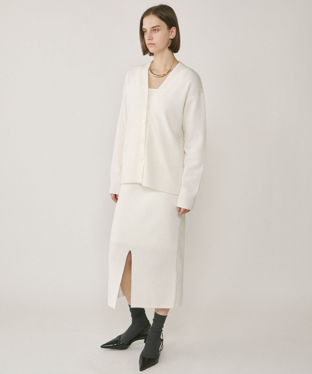 GRACE CONTINENTAL フィルムヤーンニットカーディガン 