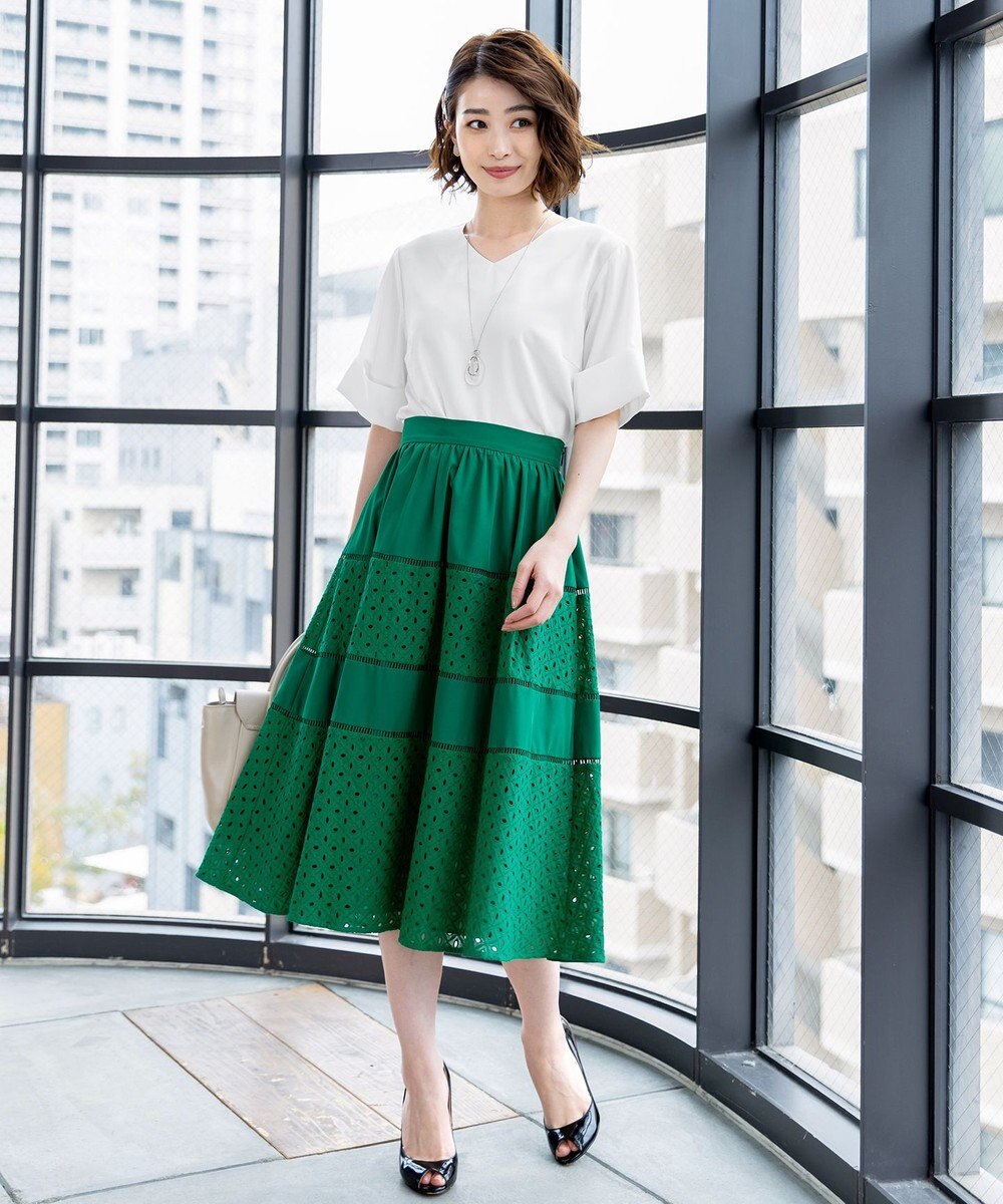 Tiaclasse L 【洗える】ゆったりシルエットの幅広カフスブラウス 