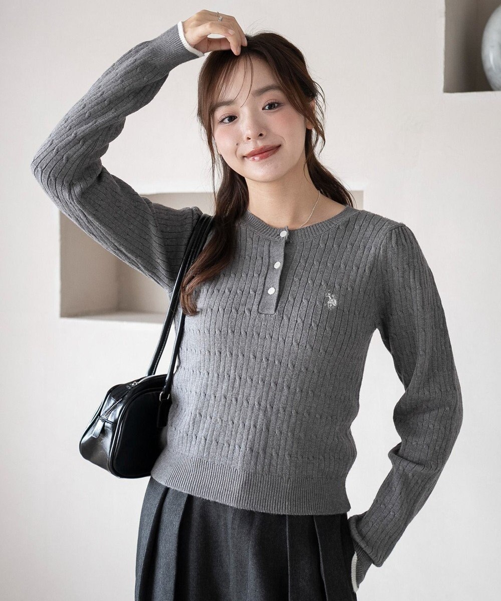 WEGO 【WEB限定/25年秋冬新作】別注USPOLOヘンリーネックニットPO 