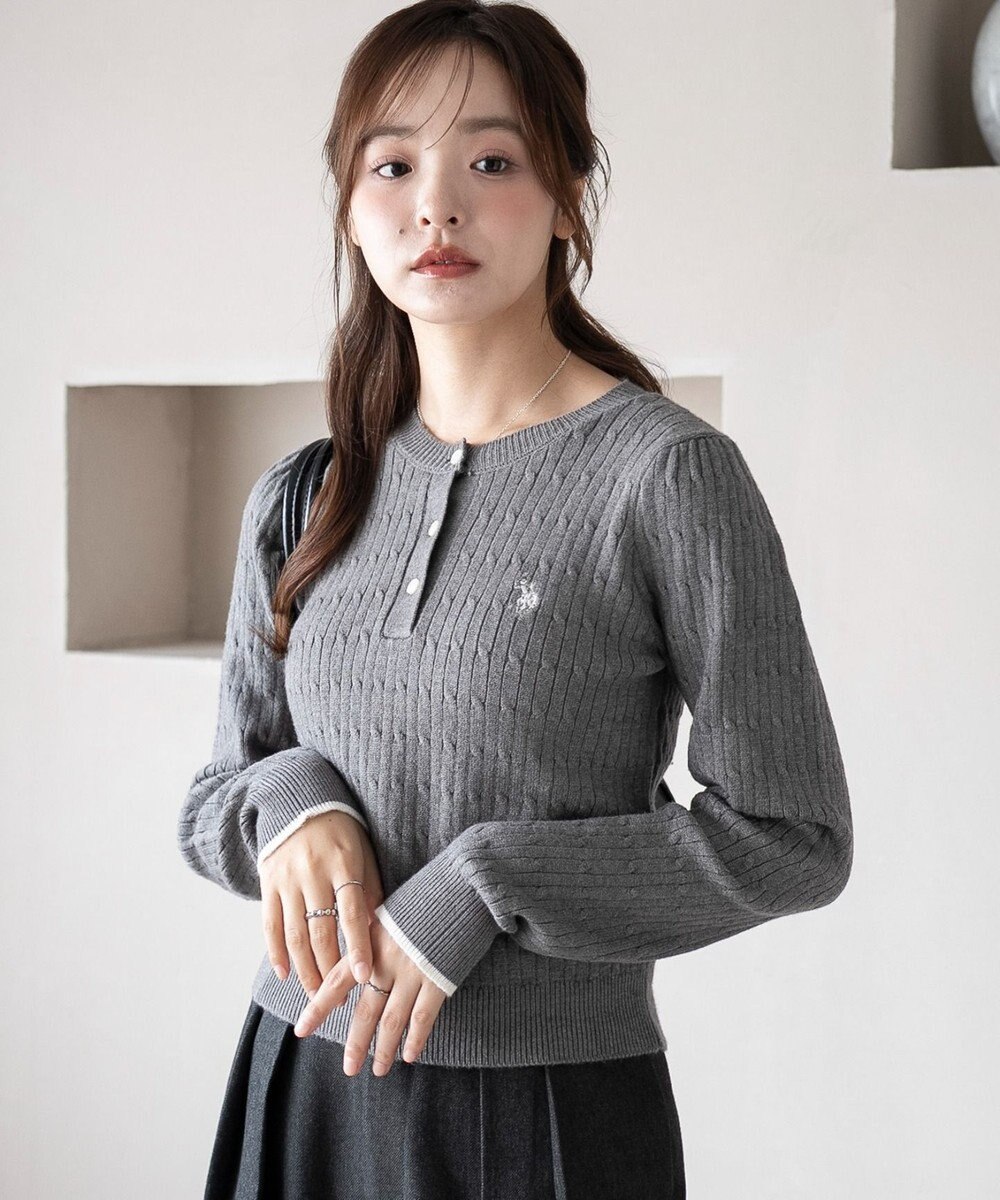 WEGO 【WEB限定/25年秋冬新作】別注USPOLOヘンリーネックニットPO 