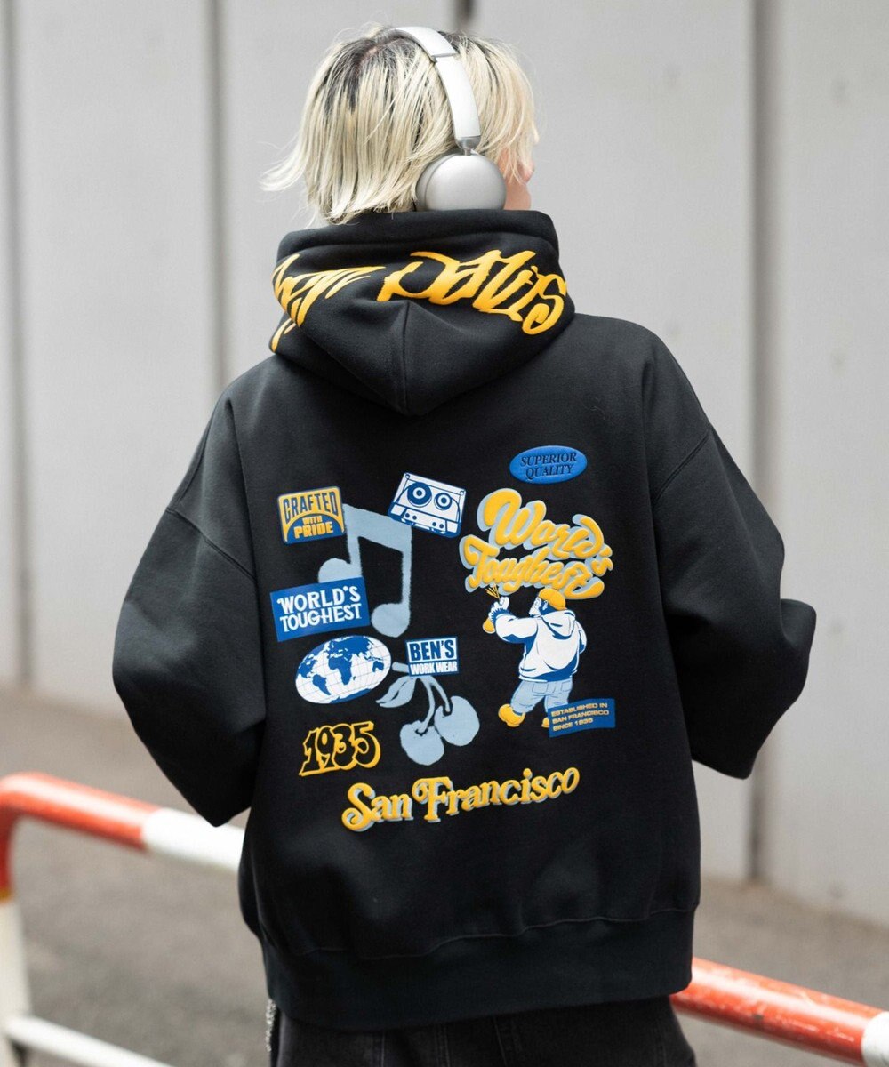 WEGO 【ユニセックス着用ITEM】別注BENDAVISグラフィックプルパーカー 