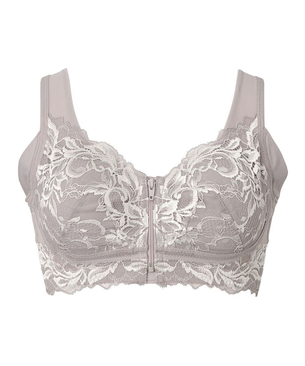 BRADELIS New York 【BRADELIS NewYork peace / ノンワイヤー・フロント留め・スッキリ着痩せ】細く見えるフロントファスナーブラ23 S～5L 