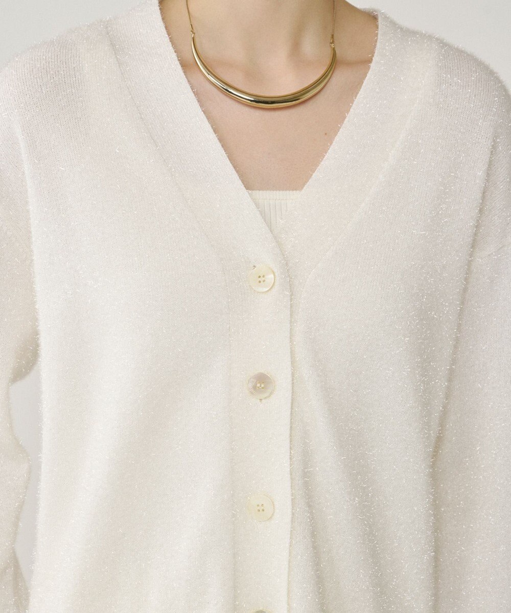 GRACE CONTINENTAL フィルムヤーンニットカーディガン 