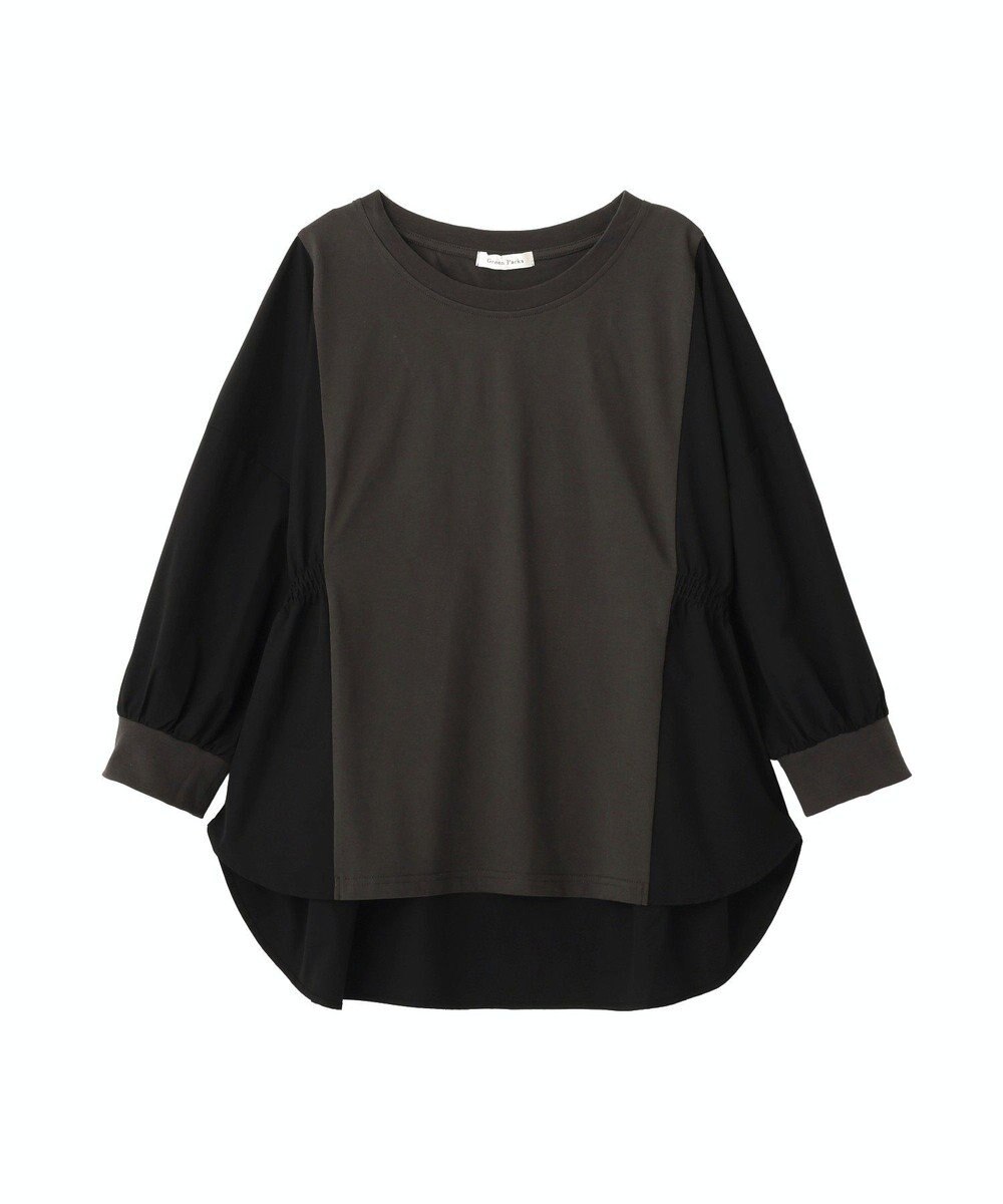 Green Parks ７分袖サイドシャーリングドッキングプルオーバ 