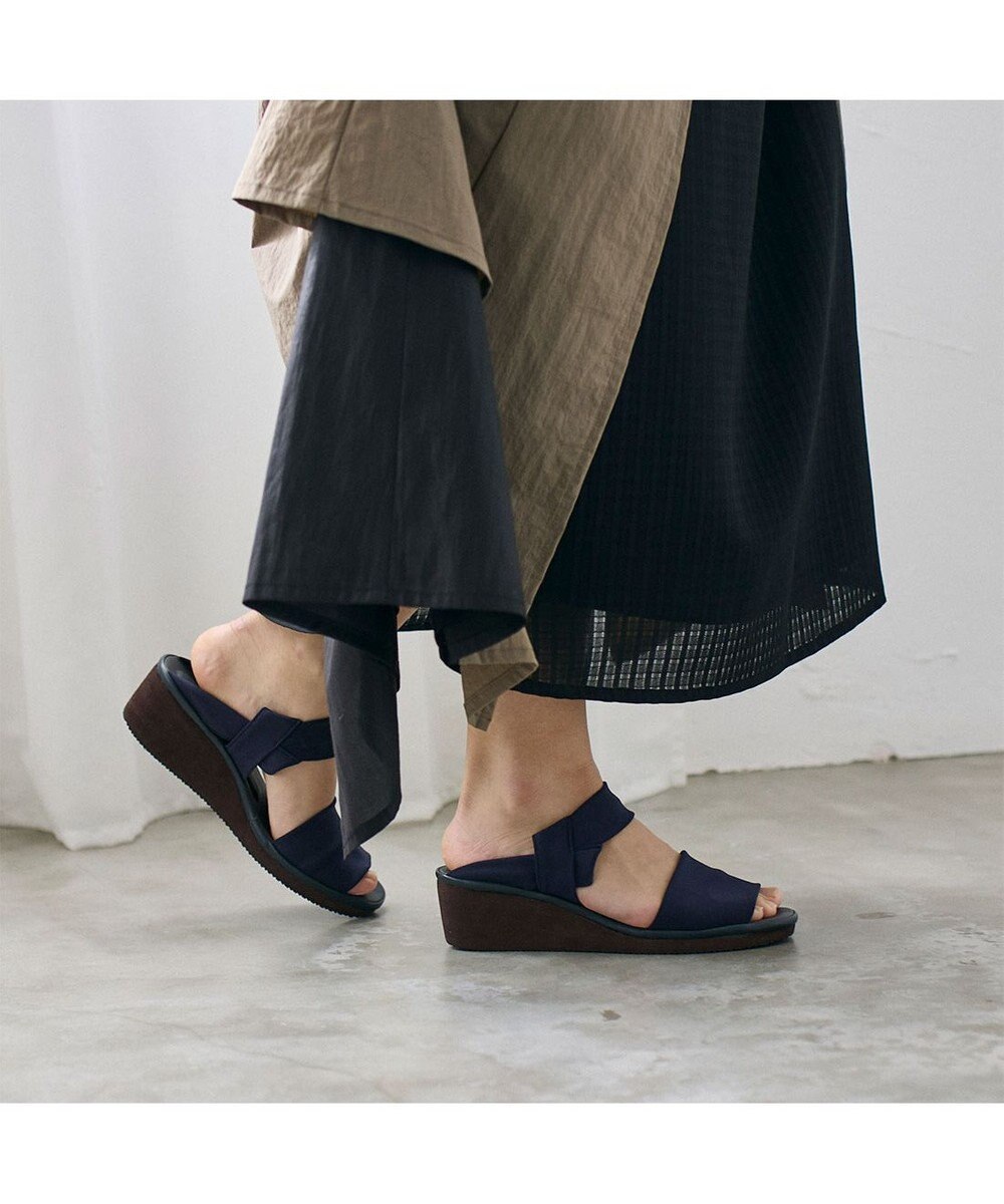 MODE ET JACOMO <D'ICI>ストレッチクロスウェッジサンダル 