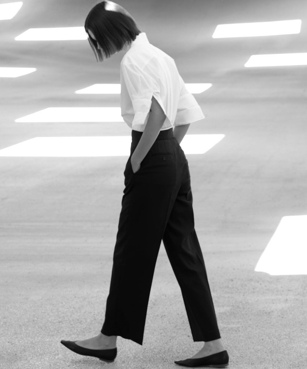 23区 【エステータ】ライトダブルクロス ワイドパンツ 