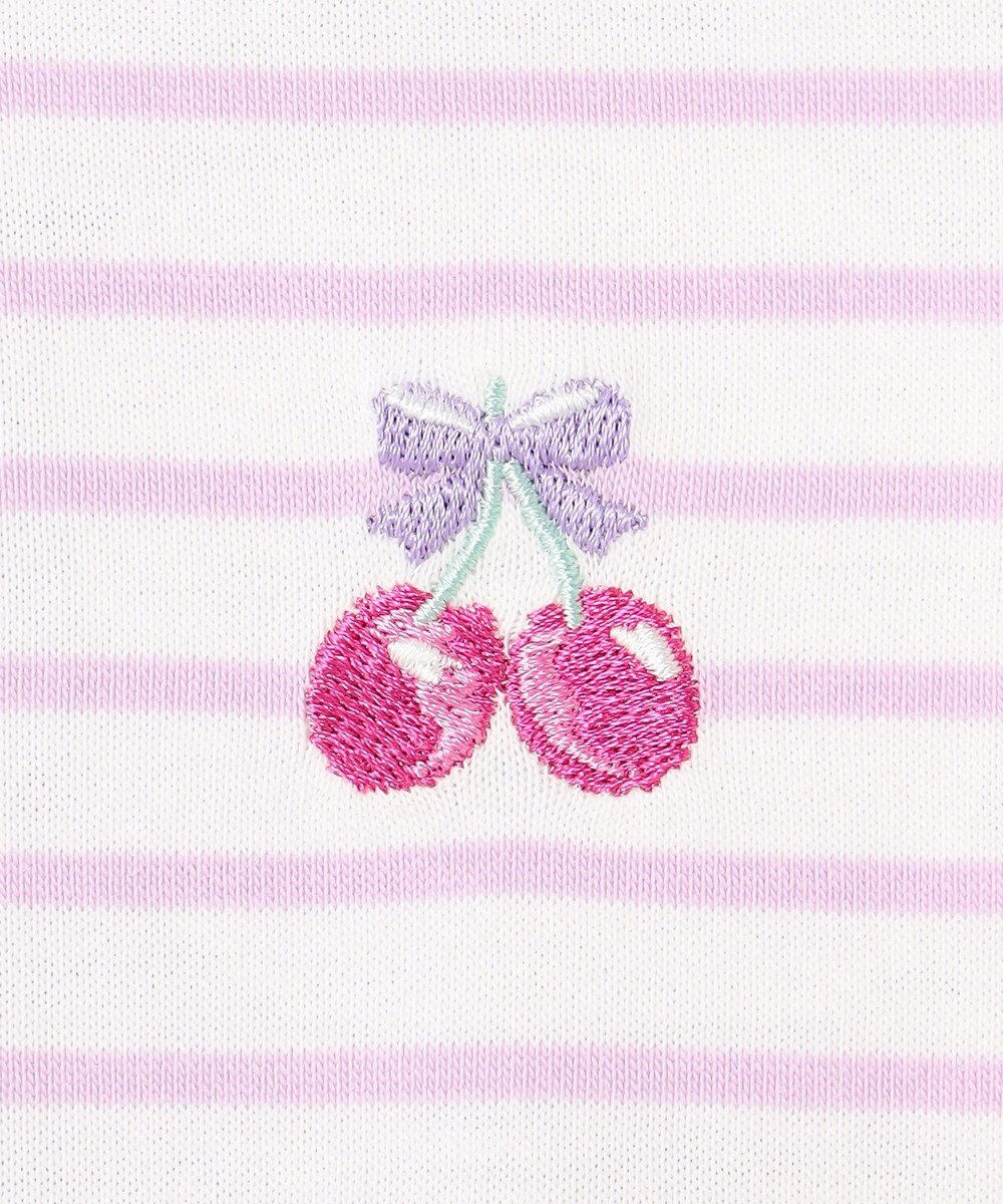 ANY KIDS 袖スカラップ ボーダーTシャツ 