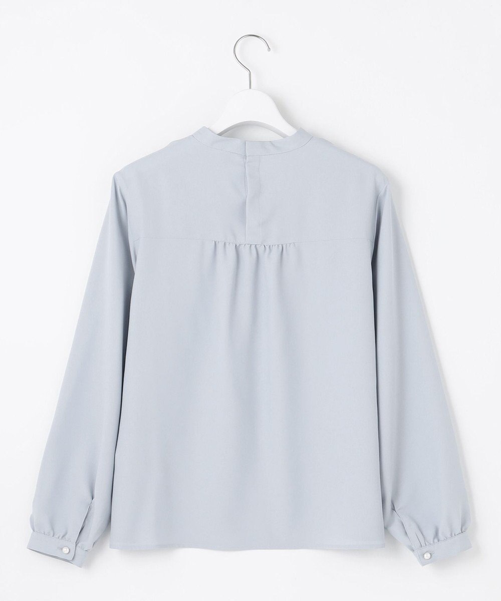 J.PRESS LADIES L 【洗える】ヌーディスバックサテン スタンドカラー ブラウス 