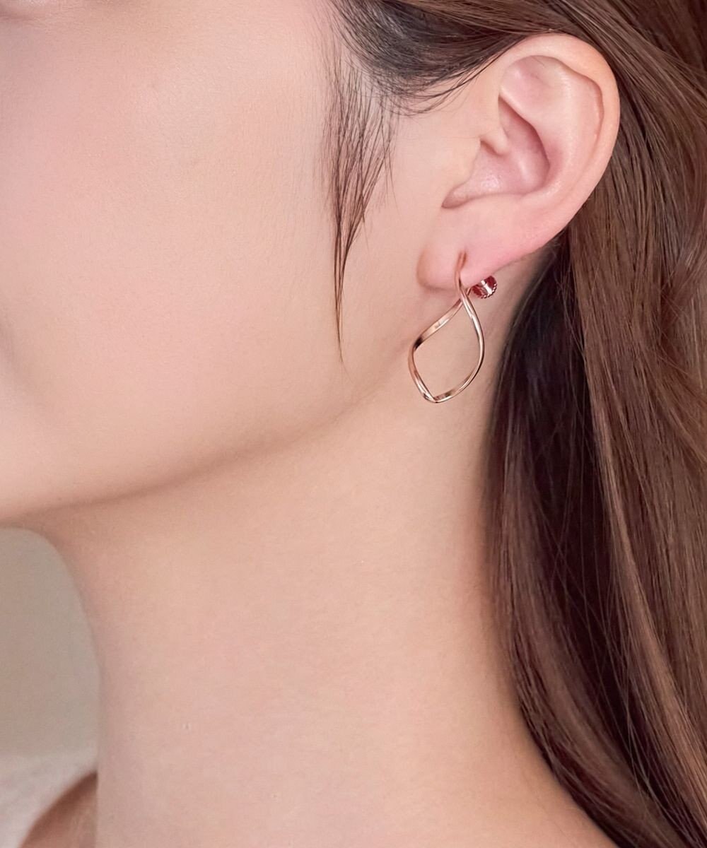 Phoebe 【限定セット】プチベゼルストーンネックレス×2wayグレースツイストラインイヤリング 