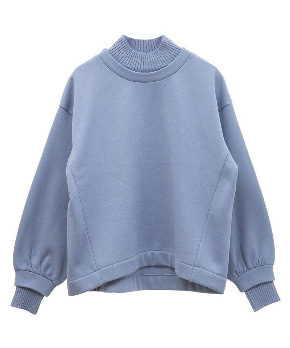 Green Parks 配色リブニットドッキング裏起毛プルオーバ 