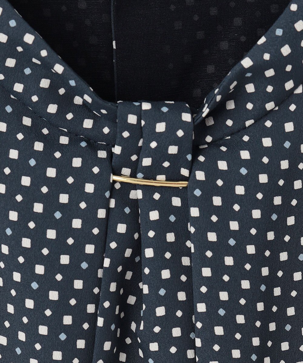 J.PRESS LADIES L 幾何プリント ボウタイ カットソー 