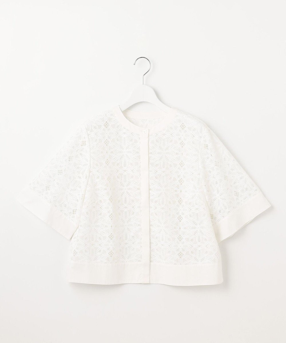 自由区 【カタログ掲載・洗える】フラワータイルレース ブラウス 